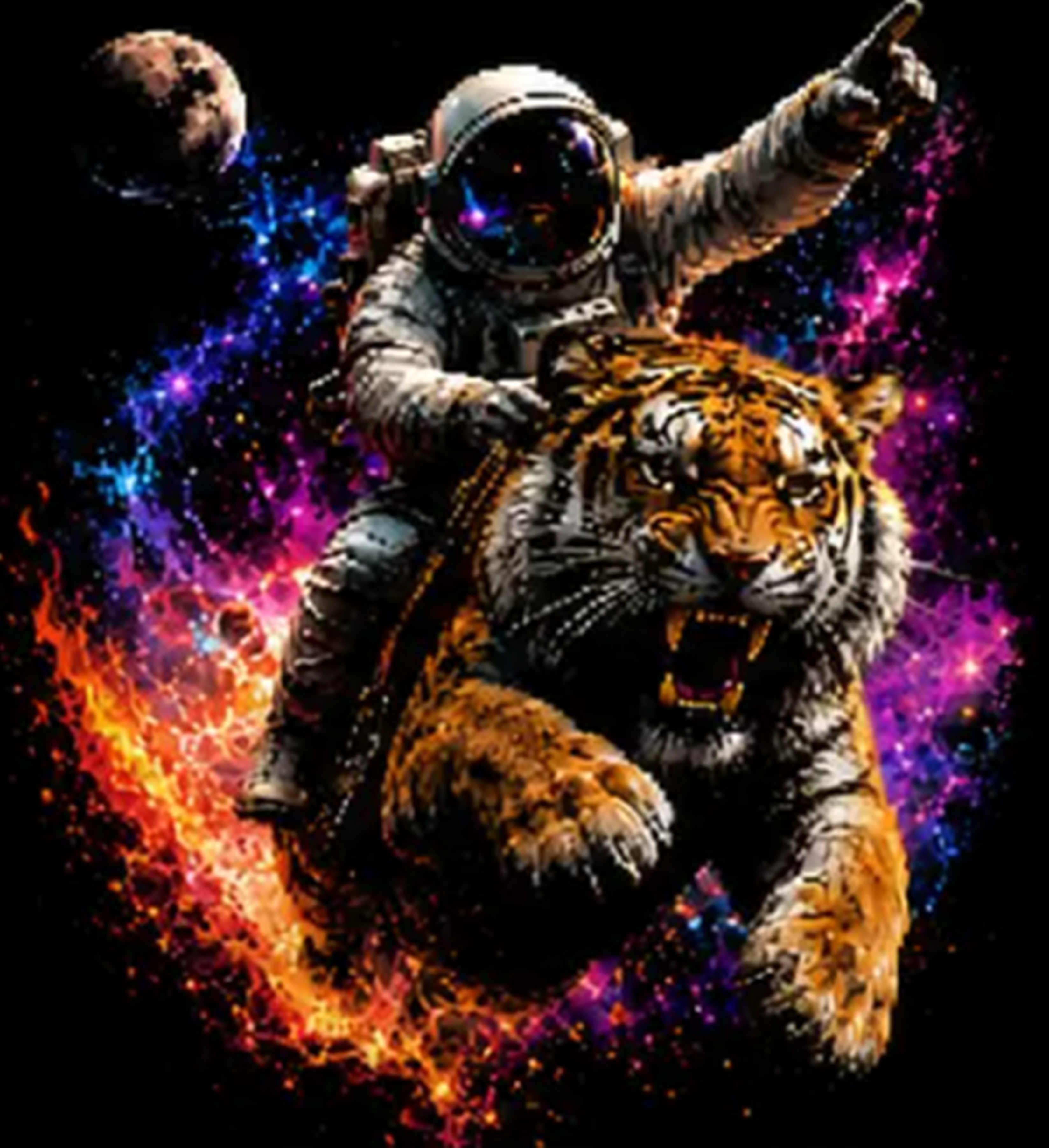 Low-res tiger artwork — pixelated source file